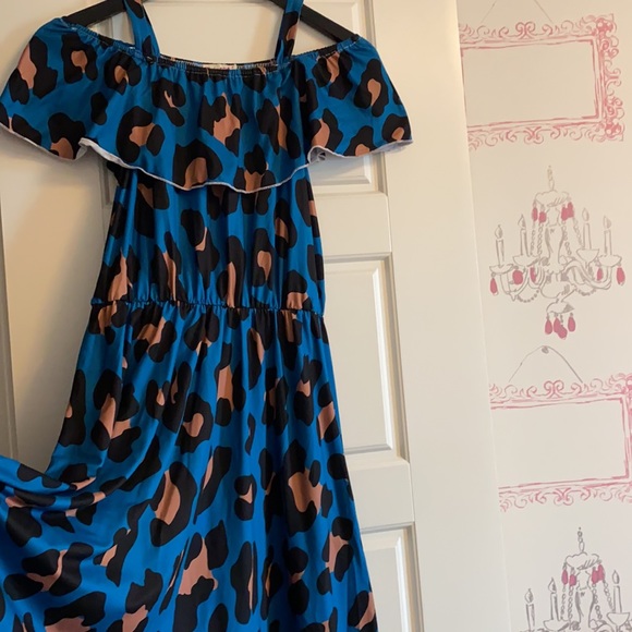 Blue Leopard print dress - Picture 3 of 5
